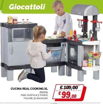 Orizzonte CUCINA REAL COOKING XL 455015 maxi cucina a 3 moduli Include 31 accessori offerta