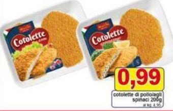 Pewex cotolette di pollolagli spinaci 200g offerta