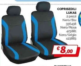 Orizzonte COPRISEDILI LUKAS 2 pezzi Nero/Blu 336438 Nero/Rosa 423881 Nero/Grigio 423883 offerta