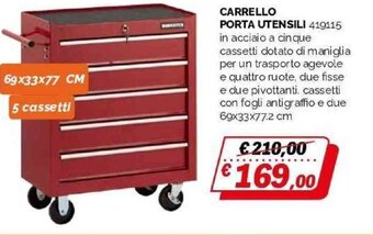 CARRELLO PORTA UTENSILI 419115 69x33x77.2 cm
