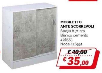 MOBILETTO ANTE SCORREVOLI 60x30 h 71 cm