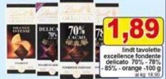 Pewex lindt tavolette excellence fondente delicato 100 g offerta