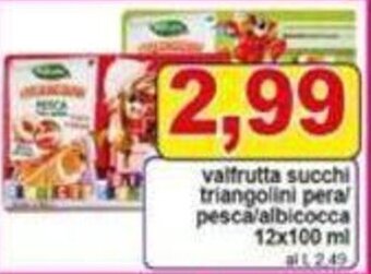 Pewex valfrutta succhi triangolini peral pesca/albicocca 12x100 ml offerta