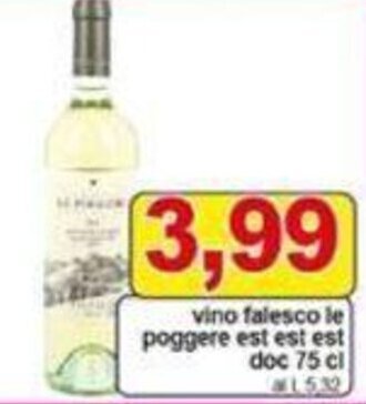 Pewex vino falesco le poggere est est est doc 75 cl offerta