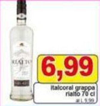 Pewex Italcoral grappa rialto 70 cl offerta