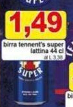 birra tennent's super lattina 44 cl