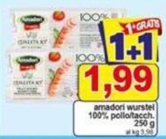 Pewex amadori wurstel pollo/tacch. 250 g offerta