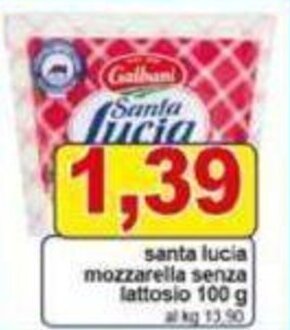 Pewex santa lucia mozzarella senza lattosio 100 g offerta