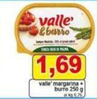 Pewex valle' margarina burro 250 g offerta