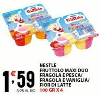 NESTLE FRUTTOLO MAXI DUO FRAGOLA E PESCA 100 gr x 4