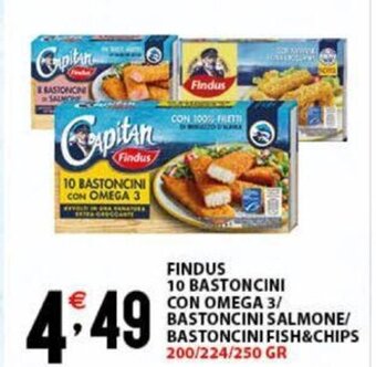 Sisa FINDUS 10 BASTONCINI CON OMEGA 3 200/224/250 GR offerta