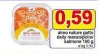 almo nature gatto daily manzo/pollo/ salmone 100 g