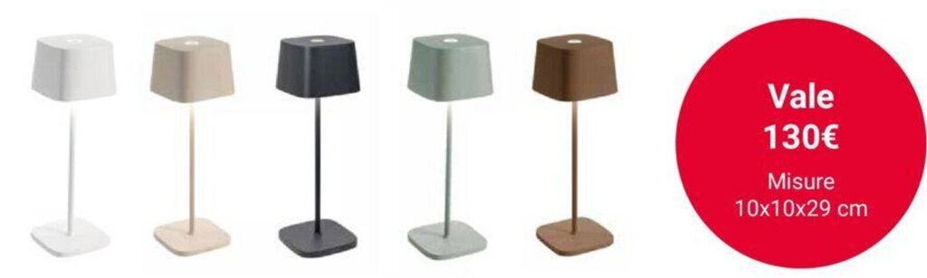 Trony lampada portatile e ricaricabile L'originale 10 x 10 x 29 cm offerta