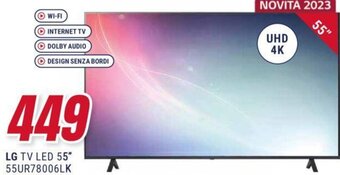 Trony LG TV LED 55" 55UR78006LK offerta