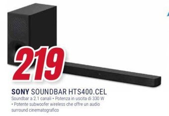 Trony SONY SOUNDBAR HTS400.CEL offerta