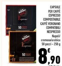Conad Vergnano capsule per caffe espresso compostabile caffè compatibili nespresso offerta