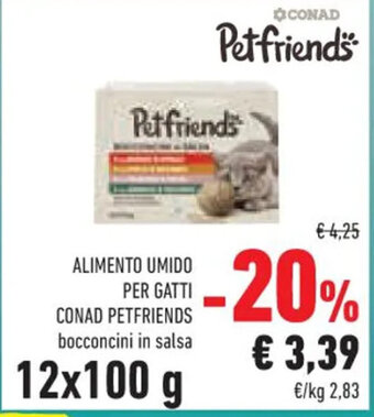 ALIMENTO UMIDO PER GATTI CONAD PETFRIENDS 12 x 100 g