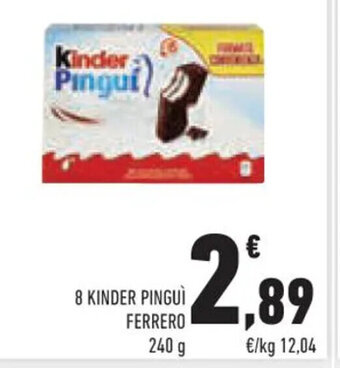 8 KINDER PINGUI FERRERO 240 g
