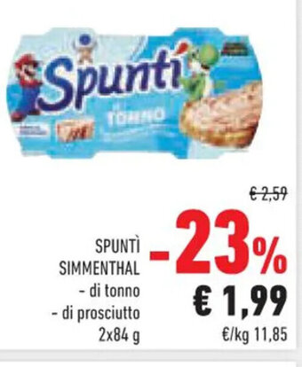 Conad Superstore SPUNTI SIMMENTHAL di tonno 2 x 84 g offerta