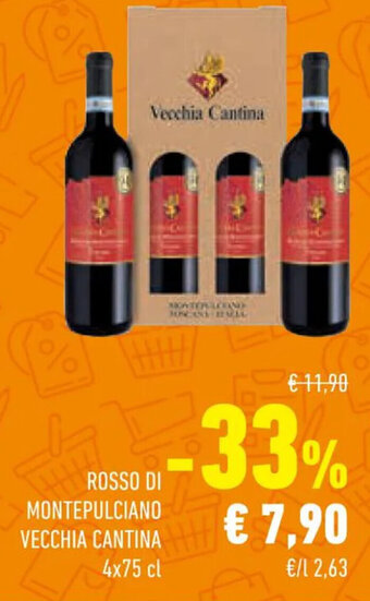 Conad Superstore ROSSO DI MONTEPULCIANO VECCHIA CANTINA 4x75 cl offerta