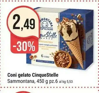 Supermercati Gulliver Sammontana Coni Gelato Cinquestelle offerta