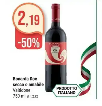 Supermercati Gulliver Valtidone Bonarda DOC Amabile 750 Ml offerta