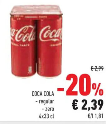 Conad Superstore COCA COLA regular 4 x 33 cl offerta