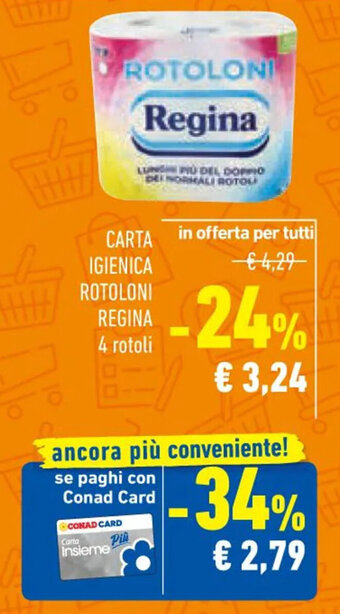CARTA IGIENICA ROTOLONI REGINA 4 rotoli