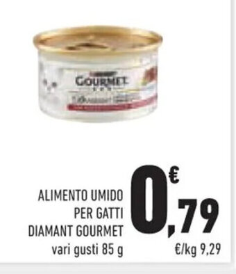 Conad Superstore ALIMENTO UMIDO PER GATTI DIAMANT GOURMET vari gusti 85 g offerta