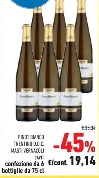 Conad Superstore PINOT BIANCO TRENTINO D.O.C. MASTI VERNACOLI Cavit offerta