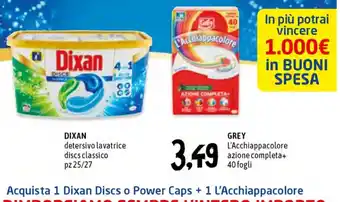 Famila Superstore Dixan Detersivo lavatrice 25/27pz +Grey l'Acchiappacolore offerta