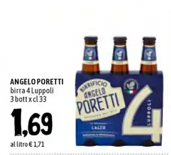 Famila Superstore Angelo Poretti Birra 4 Luppoli 3 bott x 33cl offerta