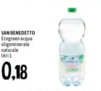 Famila Superstore San Benedetto Bibite Ecogreen Acqua oligominerale naturale 1 litri offerta