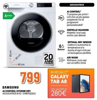 Expert SAMSUNG AI CONTROL HYGIENE DRY ASCIUGATRICE 8 KG offerta