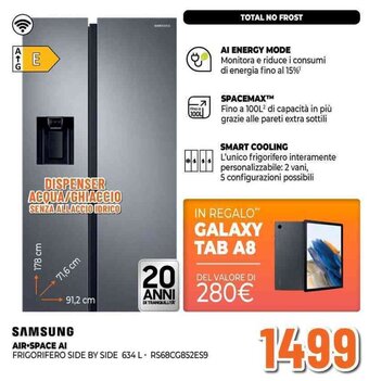 Expert SAMSUNG AIR SPACE AI FRIGORIFERO SIDE BY SIDE 634 L offerta