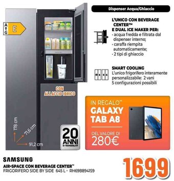 Expert SAMSUNG AIR SPACE CON BEVERAGE CENTER FRIGORIFERO SIDE BY SIDE 645 L offerta