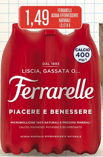 FERRARELLE ACQUA EFFERVESCENTE NATURALE 1.5 LT X 6
