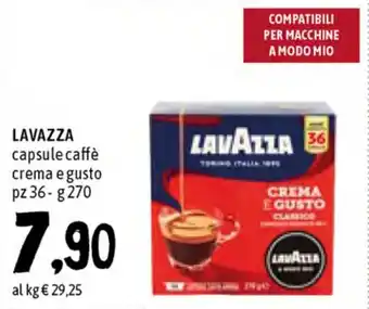 Famila Superstore Lavazza Capsule caffè crema e gusto 36pz 270g offerta