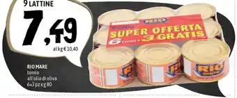 Famila Superstore Rio Mare Tonno all'olio di oliva 6+3pz x 80g offerta