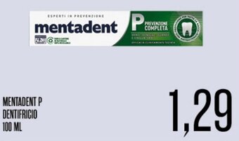 Supermercati Pasquale Prisco MENTADENT P DENTIFRICIO 100 ML offerta