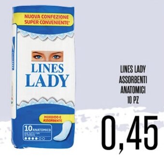 LINES LADY ASSORBENTI ANATOMICI 10 PZ