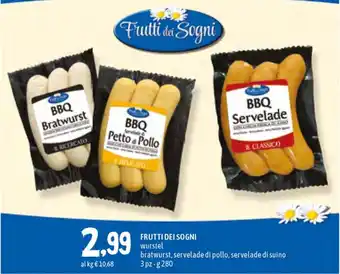 Famila Superstore Frutti dei Sogni wurstel bratwurst 3pz-280g offerta