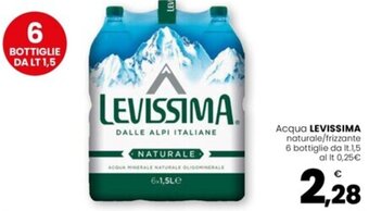 Eurospar Acqua LEVISSIMA naturale/frizzante 6 bottiglie da It.1,5 offerta