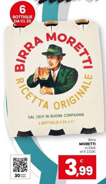 Eurospar Birra MORETTI cl.33x6 offerta