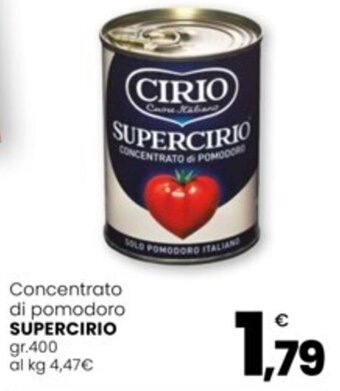 Eurospar Concentrato di pomodoro SUPERCIRIO gr.400 offerta