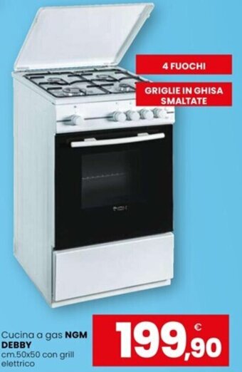 Cucina a gas NGM DEBBY cm.50x50 con grill elettrico