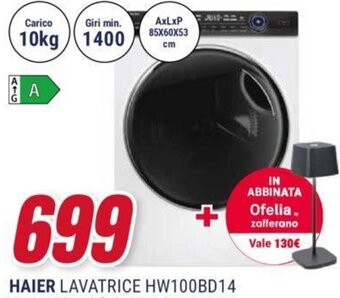 Trony HAIER LAVATRICE HW100BD14 offerta