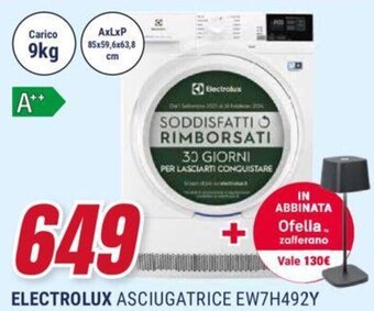 Trony ELECTROLUX ASCIUGATRICE EW7H492Y offerta