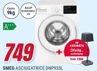 Trony SMEG ASCIUGATRICE DNP93SL offerta