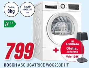 Trony BOSCH ASCIUGATRICE WQG233D1IT offerta